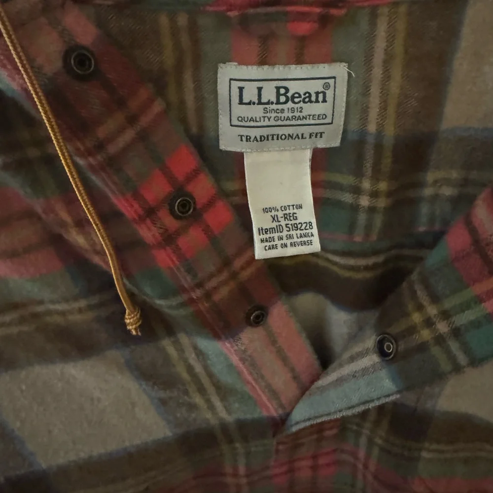 L.L. Bean Multicolor Plaid Shirt/hoodie - Picture 3 of 3